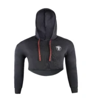 Men's Black Cropped Hoodie – Casual Wear