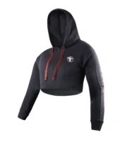 Men's Black Cropped Hoodie – Casual Wear - Image 3