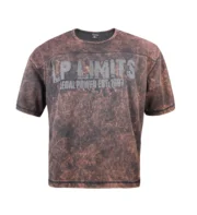 Men’s Vintage Washed Graphic T-Shirt – Casual Streetwear Tee (Brown/Black)