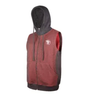 Men’s Sleeveless Zip-Up Gym Hoodie – Training Tank Hoodie (Red/Black) - Image 2