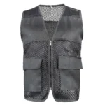 Men’s Utility Mesh Vest – Multi Pocket Breathable Outdoor Vest (Black)