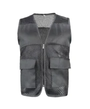 Men’s Utility Mesh Vest – Multi Pocket Breathable Outdoor Vest (Black)