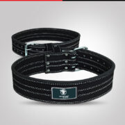 Black Leather Weightlifting Belt – Training Equipment - Image 3