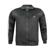 Men’s Zip-Up Tracksuit Set – Athletic Casual Track Suit (Black/White)