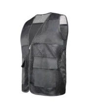 Men’s Utility Mesh Vest – Multi Pocket Breathable Outdoor Vest (Black) - Image 3