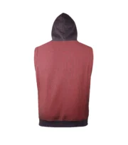Men’s Sleeveless Zip-Up Gym Hoodie – Training Tank Hoodie (Red/Black) - Image 3