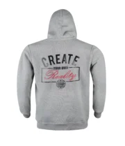 Men’s Full Zip Gym Hoodie – Lightweight Training Jacket (Grey) - Image 2