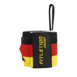 Lifting Wrist Straps with Loop – Gym Weightlifting Support (Black/Red/Yellow)
