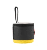 Lifting Wrist Straps with Loop – Gym Weightlifting Support (Black/Red/Yellow) - Image 3