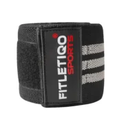 Elastic Wrist Wraps – Gym Support Straps for Weightlifting (Black/Grey)