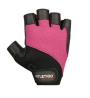 Women’s Gym Training Gloves – Breathable Half Finger Workout Gloves (Pink/Black)