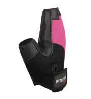 Women’s Gym Training Gloves – Breathable Half Finger Workout Gloves (Pink/Black) - Image 2