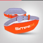 Orange Leather Weightlifting Belt – Training Equipment