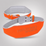 Orange Leather Weightlifting Belt – Training Equipment