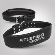 Black Leather Weightlifting Belt – Training Equipment - Image 2